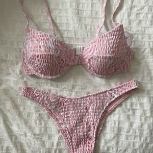 Pink Ribbed Swimsuit
